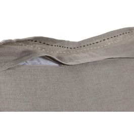 DKD Home Decor Cojín Tradicional de Lino Natural 50 x 50 cm (2 Unidades) con Zipper