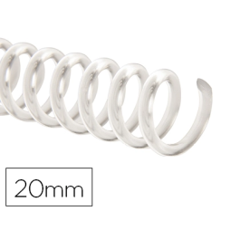 Q-connect Espiral 32 5:1 20mm 2mm Transparente para Encuadernación Caja de 100 Unidades