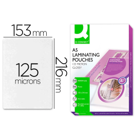 Q-connect Bolsa de plastificar 153 x 216 mm 125 mc DIN A5, Caja de 100 unidades Precio: 19.89000057. SKU: B1HHRRV4CY
