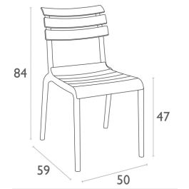 DKD Home Decor Mesa Comedor Terraza Y Jardin Terracota 70 x 75 x 140 cm Set de 4