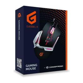 Conceptronic Ratón Gaming DJEBBEL02B Óptico 4000 DPI Programable Ergonómico para Juego