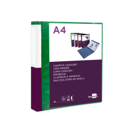 Liderpapel Carpeta Canguro 2 Anillas 25 mm DIN A4 Polipropileno Verde Translucido
