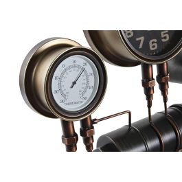 DKD Home Decor Reloj de Pared Vintage Negro Cobrizo 13 x 60 x 47 cm (2 Unidades)