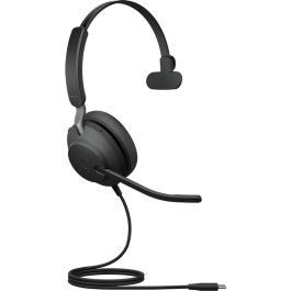 Jabra Evolve2 40 SE USB-C UC Mono Auricular con Cable Extendido Negro
