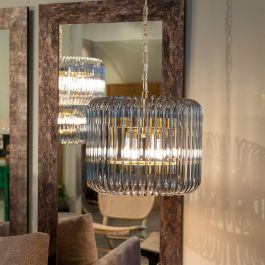 Lámpara Techo Oro-Gris Cristal 49,50 X 49,50 X 40 cm