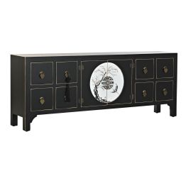 Mueble de TV DKD Home Decor Negro Oriental Blanco Dorado Blanco/Negro Metal Abeto Madera MDF 130 x 26 x 51 cm Precio: 228.49999975. SKU: S3040380