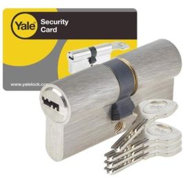Yale Cilindro de bloqueo liberable para puerta de entrada/exterior, 6 pines, 4 llaves reversibles, protección antirrobo, 30x40mm