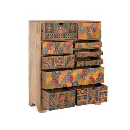 Giner y Colomer Aparador Alto Madera de Mango 90 cm Natural Multicolor 10 Cajones