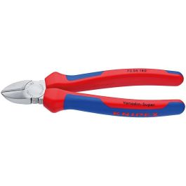 Knipex 70 05 180 Alicate diagonal de corte, acero cromo vanadio, verchromado, mangos de plástico azul/rojo, 180 mm Precio: 51.59000044. SKU: B1E4JAP4T8