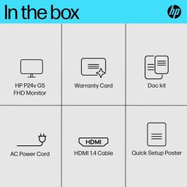 HP P24v G5 Monitor de Escritorio FHD 23.8 pulgadas (60.5 cm) para Productividad en Oficina y Teletrabajo