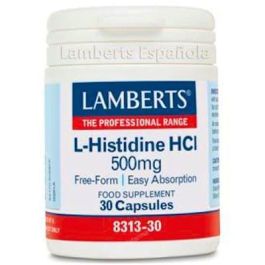 LAMBERTS L-Histidina HCl 500 mg 30 Cápsulas. Aminoácido esencial, libre para absorción óptima. Precio: 22.8900001. SKU: B15ETZMKN7