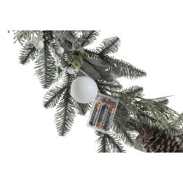 DKD Home Decor Guirnalda Navidad Alpina Verde Blanco 152 cm con 35 Leds y 3 Pilas AA (Pack de 2 Unidades)