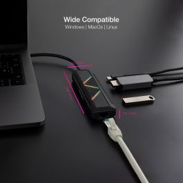 Nanocable Hub 5 En 1 USB-C con HDMI 4K, RJ45 Gigabit y Carga PD 100W - Negro