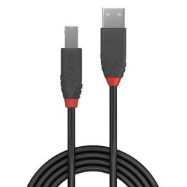 Lindy Cable USB 2.0 Tipo A a B Anthra Line 7.5m para AV/IT, Alta Velocidad 480Mbps, Doble Apantallamiento, Contactos Dorados