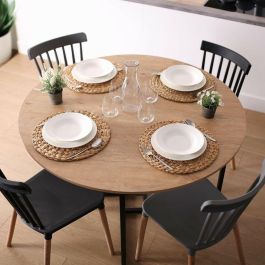 Mesa de Comedor Versa Beatriz PVC Metal Madera MDF 120 x 76 x 120 cm