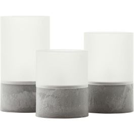 Lote 3 Lámparas de mesa LED BRILLIANT CANDLE - 2500K - Plástico y vidrio - Gris y blanco mate Lote 3 Lámparas de mesa LED BRILLIANT CANDLE - 2500K - Plástico y vidrio - Gris y blanco mate