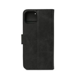 eSTUFF Funda Billetera WALES para iPhone 13, Cuero PU Negro, con Ranuras para Tarjetas y Soporte