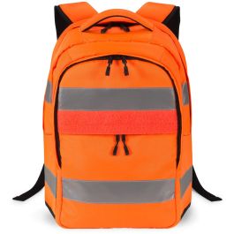 DICOTA HI-VIS Mochila de Senderismo 25L Naranja, 15.6", A Prueba de Agua, Compartimento Portátil, Elementos Reflectantes