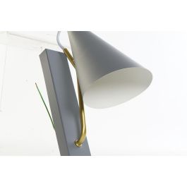 DKD Home Decor Lámpara Aplique Glam Gris Claro Dorado Metal 25 x 29 x 12 cm E27