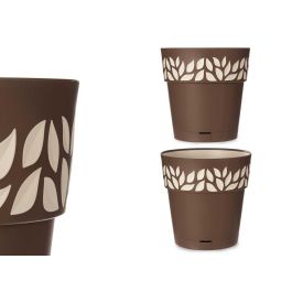 Stefanplast Maceta Plastico Cloe Marron 30 cm con Reserva de Agua (Set de 6) Precio: 38.50000022. SKU: S3610125