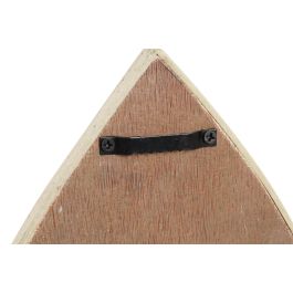 DKD Home Decor Set de 2 Decoraciones de Pared Urban en Forma de Abanico de Bambú Marrón y Blanco, 55 x 27 cm