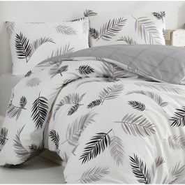 Juego de cama ASI8683743677702 - Funda nórdica 220x240 cm y 2 fundas de almohada 60x60 cm - 100% algodón reforzado gris