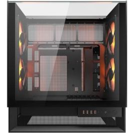 COUGAR OmnyX Torre Midi PC Gaming ARGB Negra - Compatible ATX, micro ATX, Mini-ITX con ventana lateral