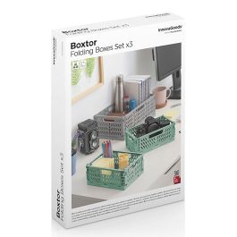 Set de 3 Cajas Organizadoras Plegables y Apilables Boxtor InnovaGoods Set de 3 Cajas Organizadoras Plegables y Apilables Boxtor InnovaGoods