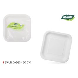 Set de 25 platos cuadrados de cartón natural 20 cm Algon (18 Unidades) Precio: 21.6900002. SKU: B14V2R4KWR