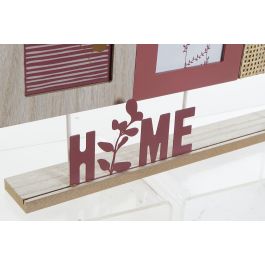 DKD Home Decor Juego de 4 Marcos Multifoto Shabby para 2 Fotos, de MDF y Cristal, Rosa Natural, 42x27x5 cm