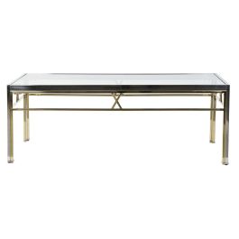 DKD Home Decor Mesa de Centro Moderna Plateada de Acero y Cristal, Desmontable, 110 cm Ancho x 60 cm Largo x 40 cm Alto DKD Home Decor Mesa de Centro Moderna Plateada de Acero y Cristal, Desmontable, 110 cm Ancho x 60 cm Largo x 40 cm Alto