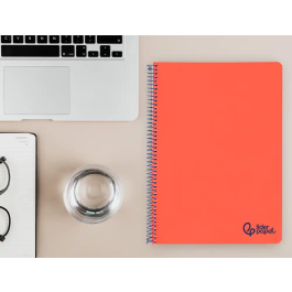 Liderpapel Wonder Cuaderno Espiral A4 Tapa Plástico 80 Hojas 90gr Pauta Estrecha 2,5mm Margen Rojo