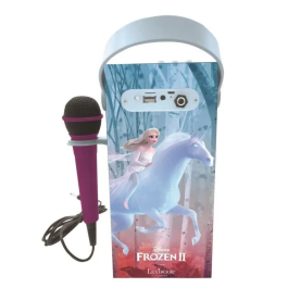 Lexibook Altavoz Portatil Bluetooth con Microfono Frozen Disney con Efectos de Luz y Karaoke