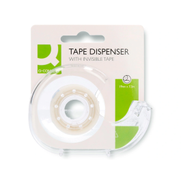 Q-connect Cinta Adhesiva Invisible 7,5 mt x 19 mm con Portarrollo en Blister