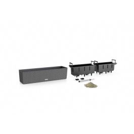 Lechuza LEC4008789156129 Jardinera Balconera Casita 80, Kit completo, Granito, 12L