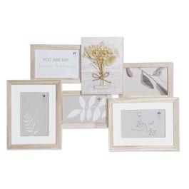 DKD Home Decor Marco de Fotos Múltiples Estilo Shabby Chic con Madera Paulownia Natural y Cristal – Dimensiones 54x36.7x2.4 cm Precio: 17.5000001. SKU: S3040840