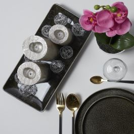 Home Deco Factory Fuente Tokyo 33x15 cm altura 2.5 cm aspecto crudo y natural