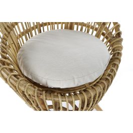 DKD Home Decor Sillón Balines Natural Blanco Ratan Algodón 76 x 65 x 85 cm Con Cojín