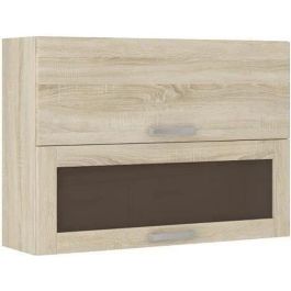 Columna acristalada con 2 puertas basculantes - An 80 x Pr 31,6 x Al 72 - Acabado roble Sonoma - LASSEN Precio: 121.49999983. SKU: B1ERRFM47S