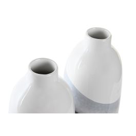 DKD Home Decor Jarrón Tricolor Dolomita 13 x 29 x 13 cm (2 Unidades)