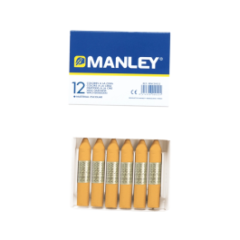 Manley Lápices de Cera Ocre n.26 Caja 12 Unidades Suavidad y Resistencia a la Luz