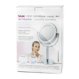 Beurer BS-69 Espejo Cosmético de Sobremesa con Luz LED y 5 Aumentos, Cromado