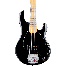 Sterling StingRay Ray5 M/M - Bajo Eléctrico Activo de 5 Cuerdas Color Negro con Preamplificador de 9V