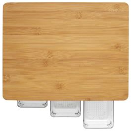 Cook Concept Tabla Cortar con 3 Cajones de Bambú y Plástico para Cocina Medidas 32x25 cm