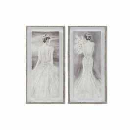 Cuadro Romantico DKD Home Decor Blanco Gris 3.8 x 80 x 40 cm (2 Unidades) Precio: 54.19953. SKU: S3028245