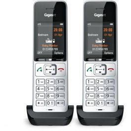 Gigaset COMFORT 500HX duo Teléfono DECT/analógico Inalámbrico Conexión por Cable Altavoz Negro Plata 2 Terminales