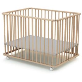 WEBABY AT43294452709438 Parque Plegable Rectangular CALI 70x100 cm hasta 24 Meses Madera Haya Cruda