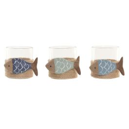 DKD Home Decor Portavelas Atlántico Azul Verde Cristal y Resina 9 x 8 x 8.5 cm (6 Unidades) Precio: 18.69000001. SKU: B1JBDWB4TC