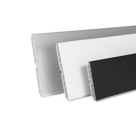Zócalo Pvc/Aluminio-Papel Melamina Modelo Zesio 3,95M Acabado Plata Mate, Blanco Mate Y Negro Mate Acabado Blanco Altura Zócalo 164Mm Herrajes Fab.Nacional (3 Unidades)