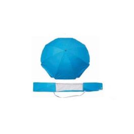 Sombrilla polinylon 160cm 8 varillas, tubo y punta de hierro, 22/25mm, interior uv 50+ con percha y cinta - modelos surtidos